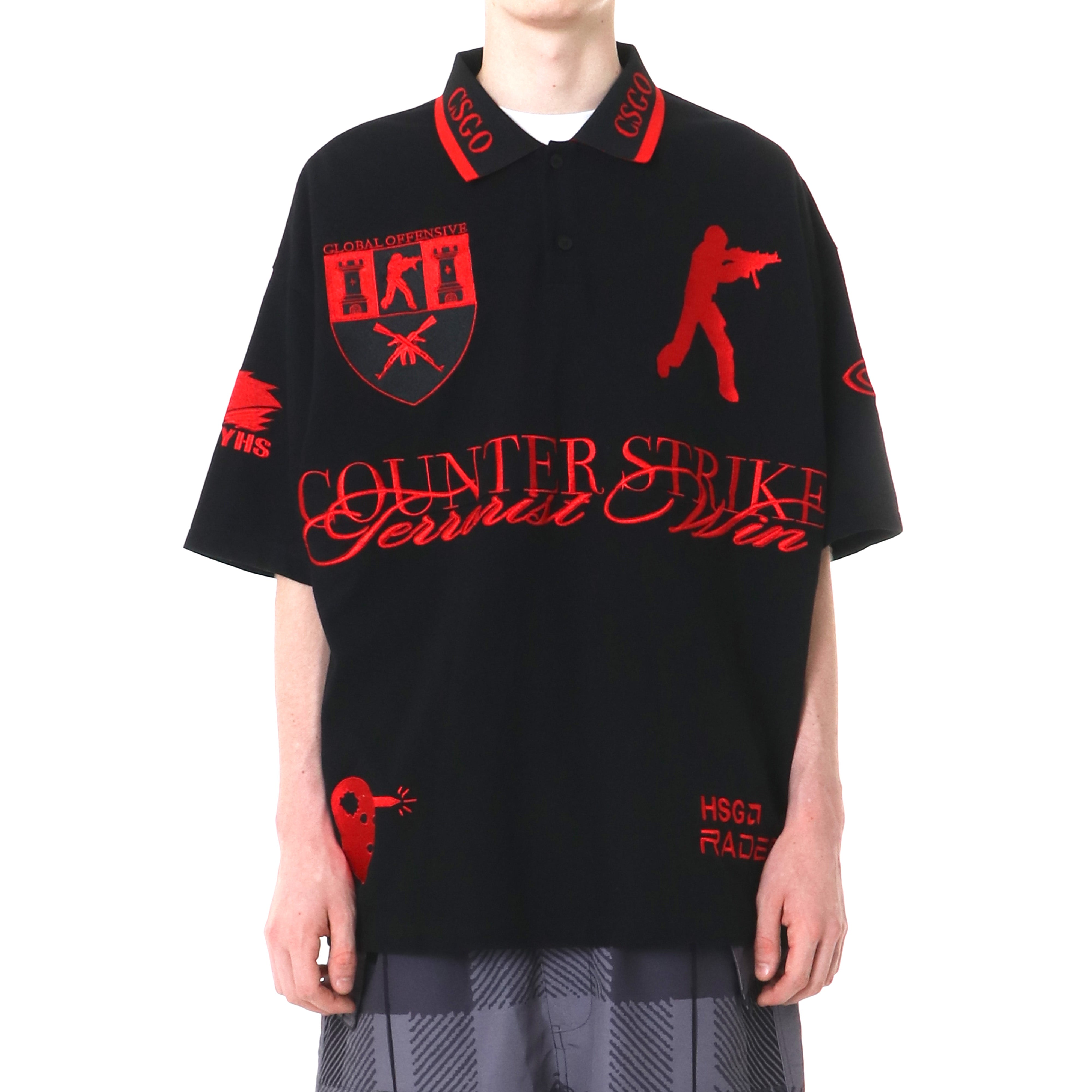 トップス Haunted Starbucks CS OVERSIZED POLO CS OVERSIZED POLO (RED) – HauntedStarbucks