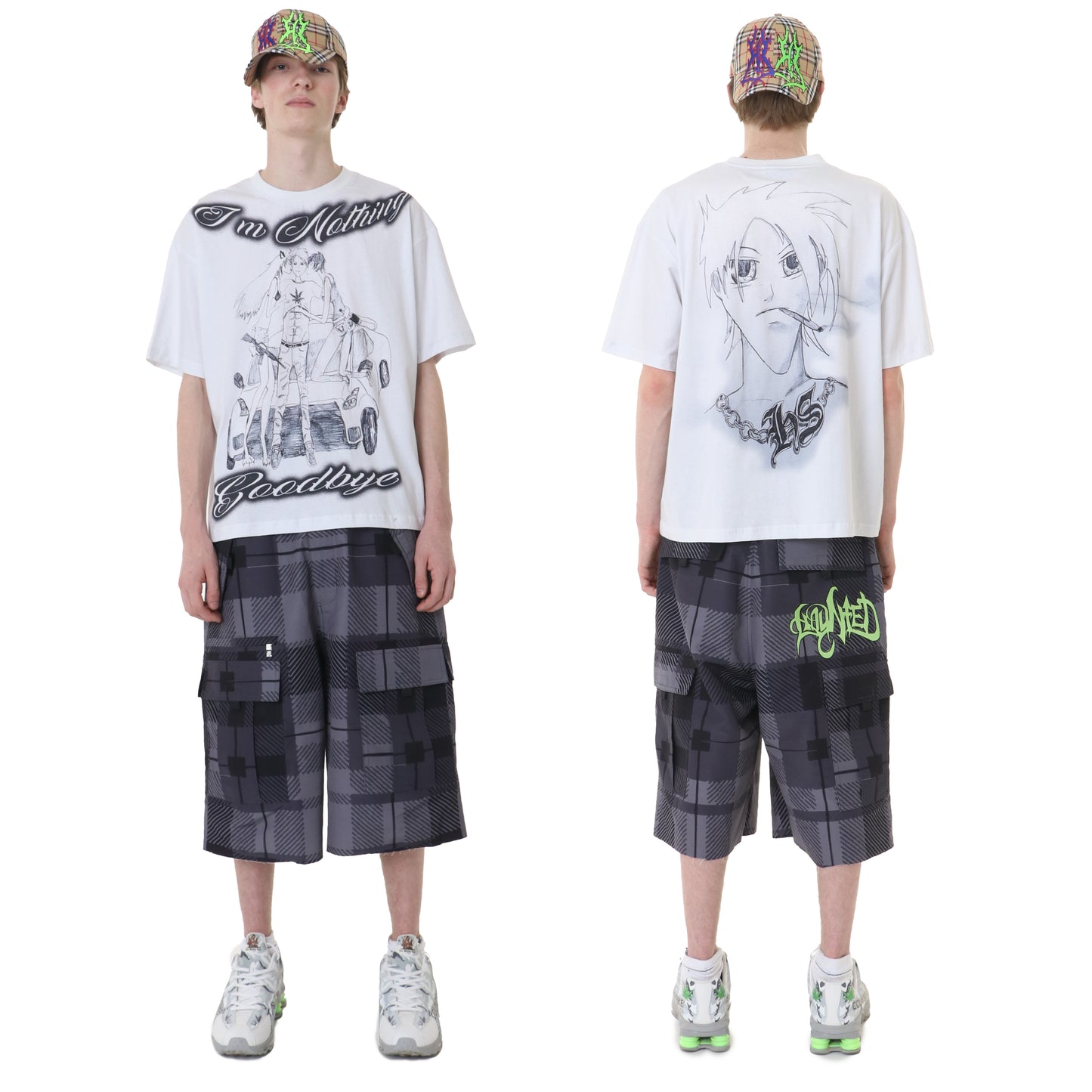 PLAID CARGO SHORTS