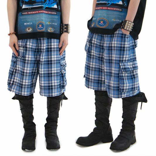 PLAID CARGO SHORTS