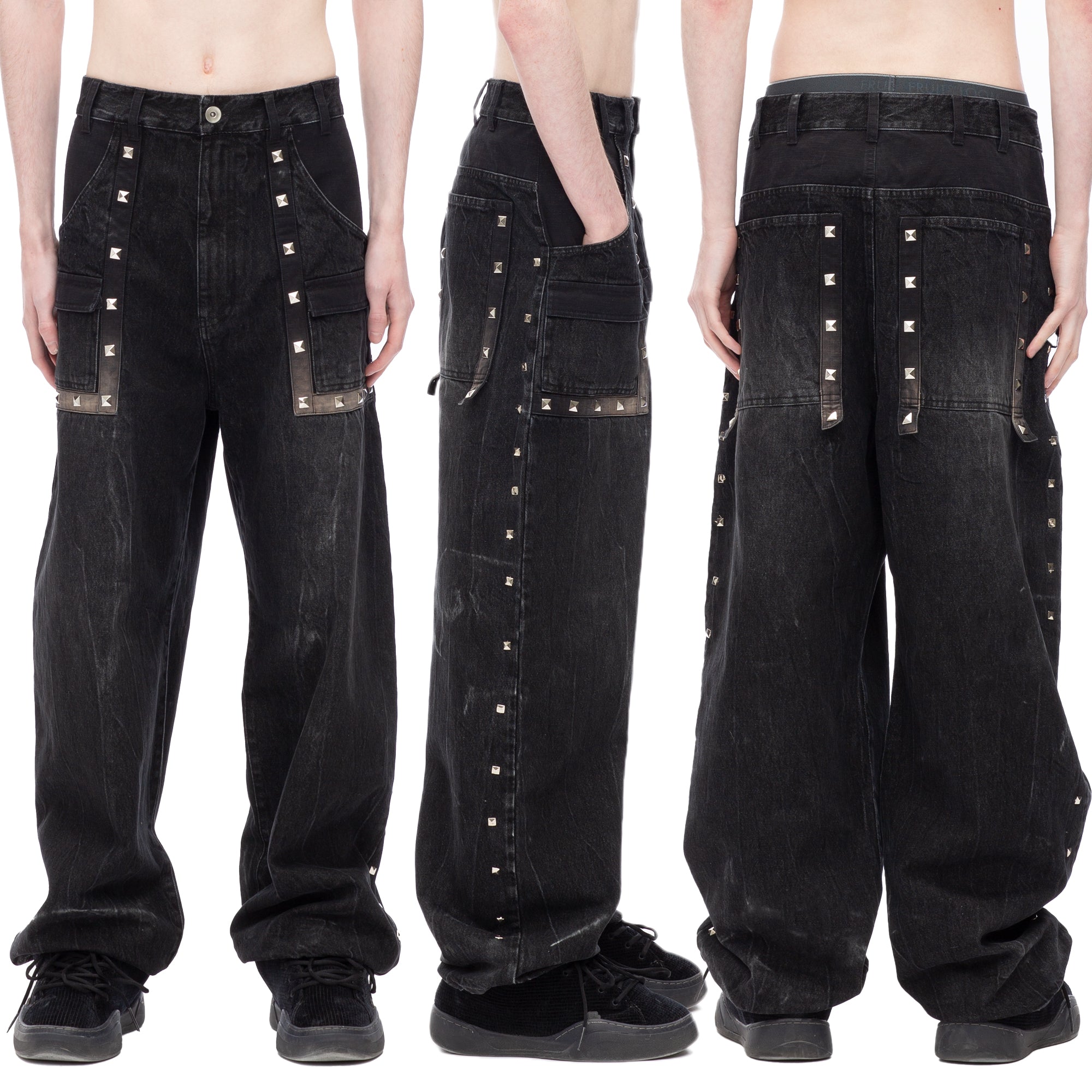 Studded Baggy Denim Pants スタッツ付きデニム完売品 STUDDED DENIM – HauntedStarbucks